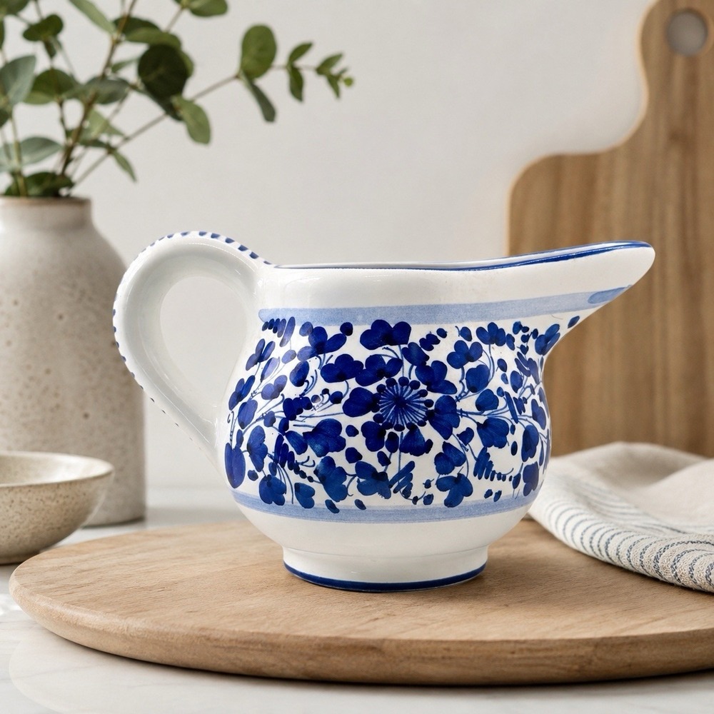 Arabesco Blue/White 1L Pitcher Hand Painted Gravy Sauce Server Delft Vibes